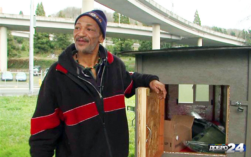 Бездомному человеку подарили домик с теплоизоляцией и замком