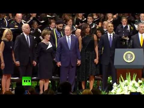 Танец Буша-младшего на похоронах в Далласе возмутил американцев