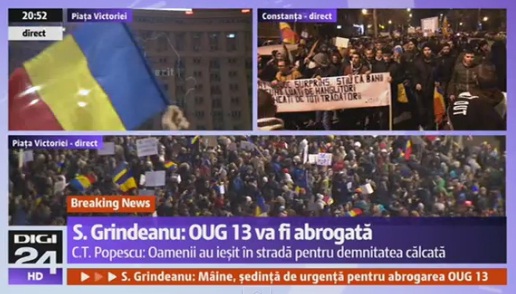 Руководство Румынии отменит указ об амнистии, вызвавший массовые протесты