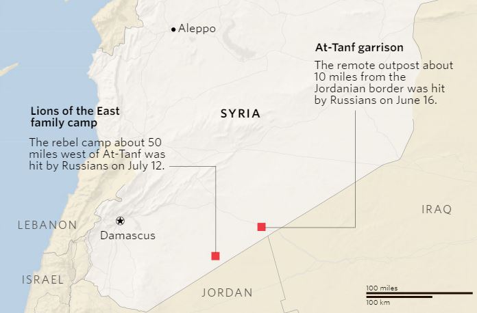 Русские военные нанесли удары по авиабазе США в Сирии