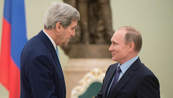 В Кремле закончилась встреча Владимира Путина, Лаврова и Керри