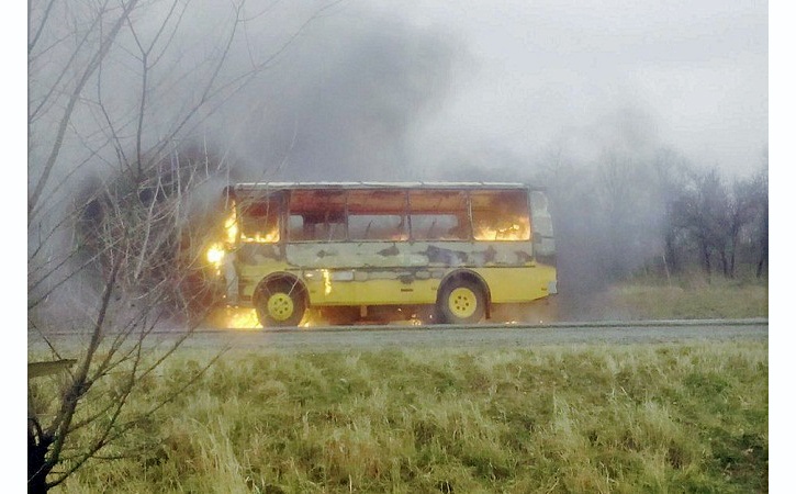 На трассе под Ставрополем сгорел ученический автобус