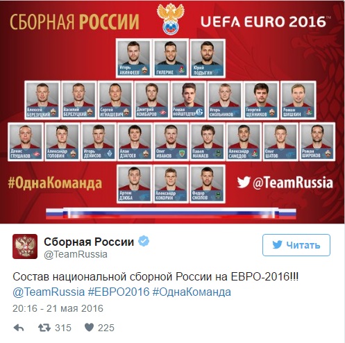 Слуцкий огласил состав сборной Российской Федерации на Евро-2016, Нойштедтер попал в заявку
