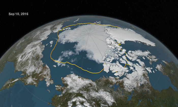 NSIDC: В Арктике площадь льда достигла критического минимума