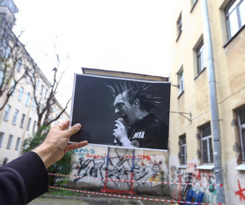 На Лиговском проспекте нарисовали граффити-портрет Михаила Горшенева
