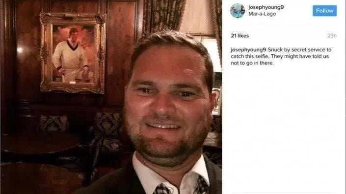 Мужчина пробрался в резиденцию Трампа ради селфи с его портретом