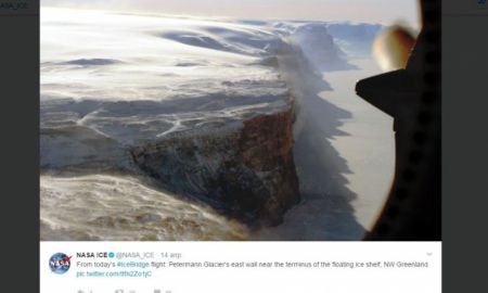 NASA представило кадры трещины в крупнейшем леднике Гренландии