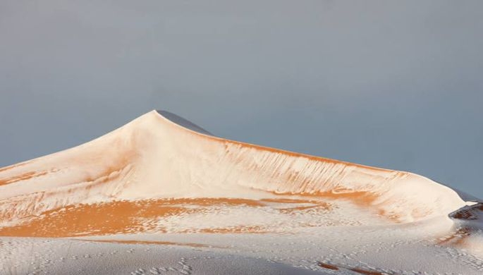 В Сахаре 2-ой раз за зиму выпал снег