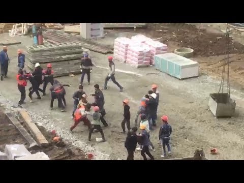 Массовая драка на стройплощадке в Краснодаре