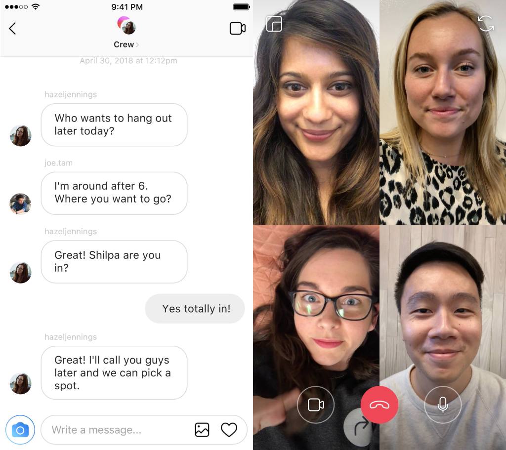 В WhatsApp и социальная сеть Instagram встроят функцию групповых видеозвонков