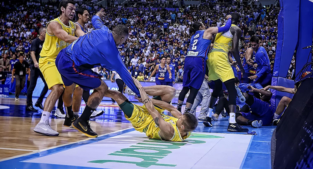 Из-за потасовки не завершился отборочный матч ЧМ по баскетболу Австралия — Филиппины