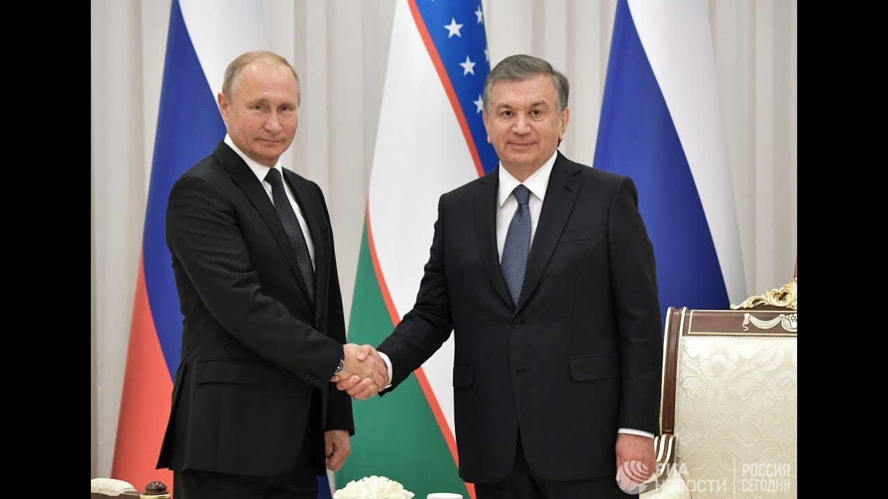 Совместная пресс-конференция Путина и Мирзиеева