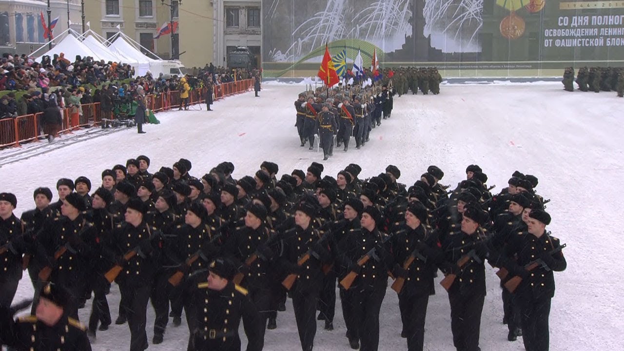 Парад в честь 75-летия снятия блокады Ленинграда в Санкт-Петербурге