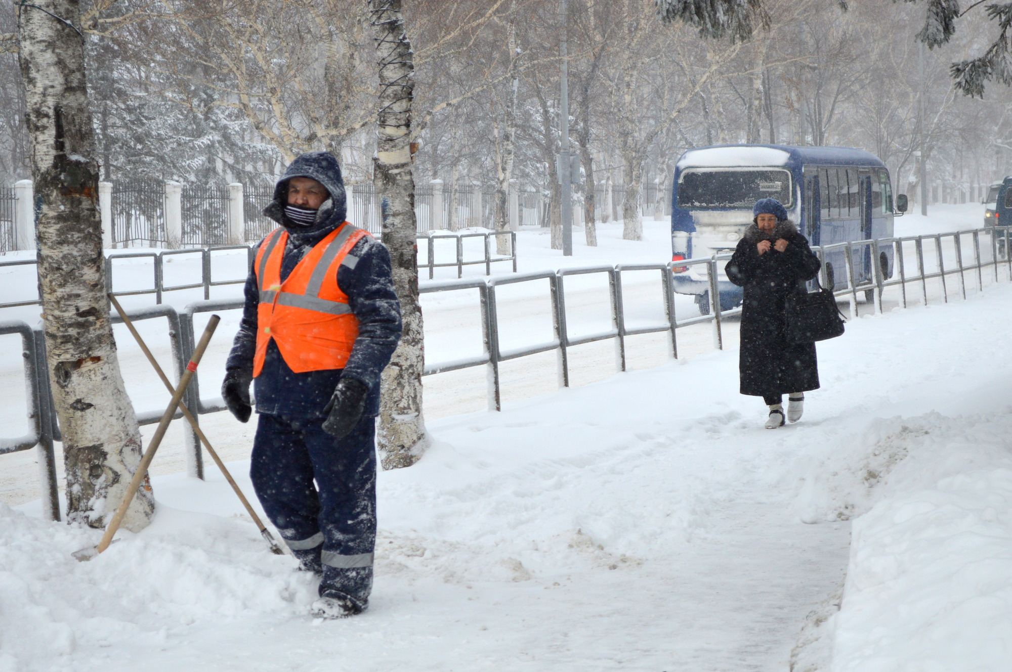 Несколько городов и сел на Сахалине остались без электричества из-за метели