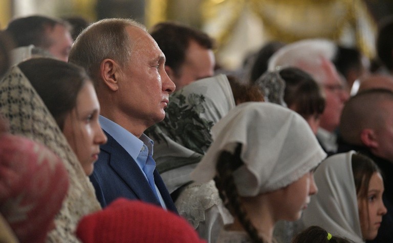 Путин встретил Рождество в монастыре «тайного крещения»